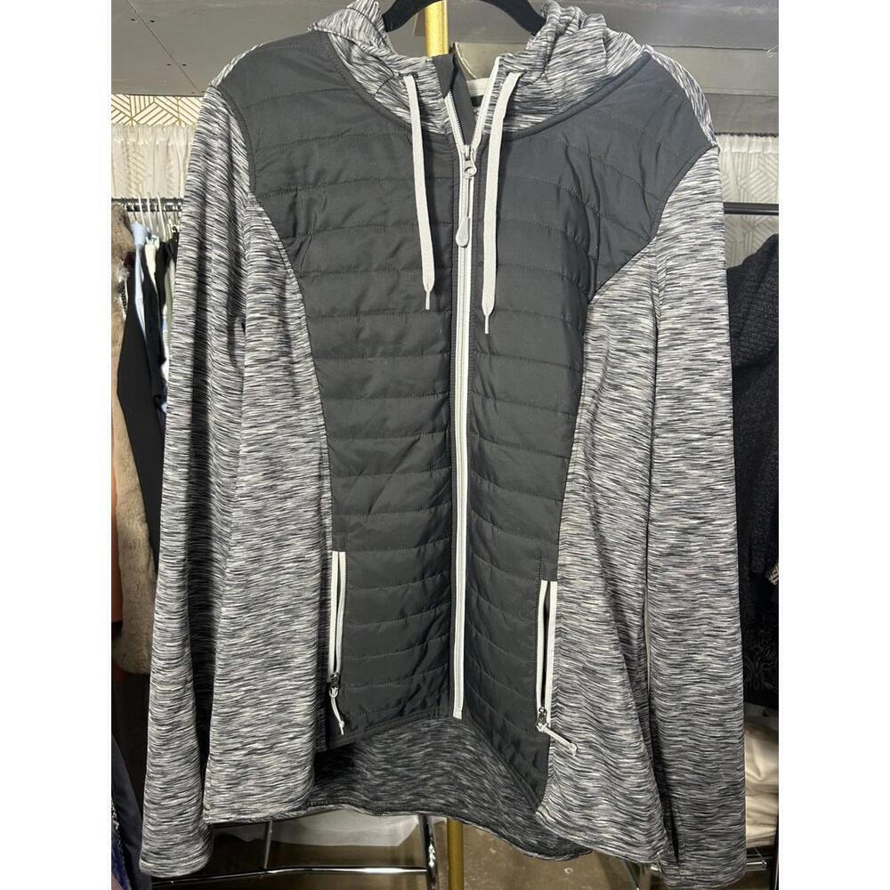 Jockey Women's Gray Active Wear Hooded Full Zip Jacket Sz XL